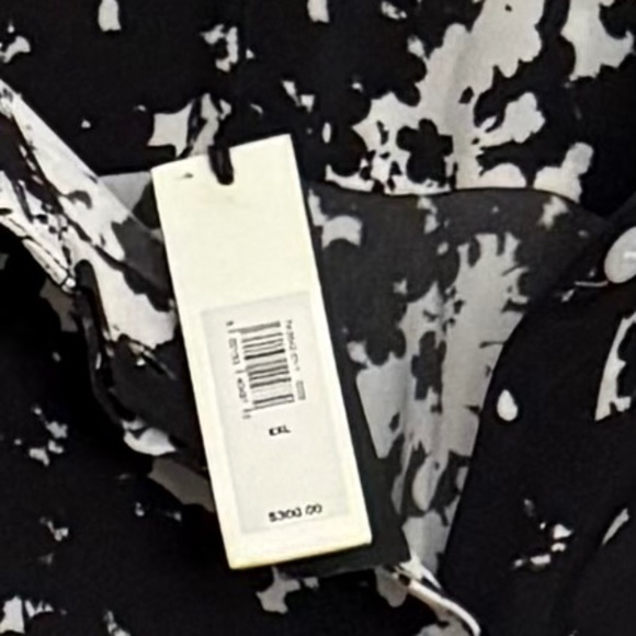 Banana Republic Matte Silk Twist Front Shirtdress, Floral Sketch, Size XXL - Picture 6 of 6